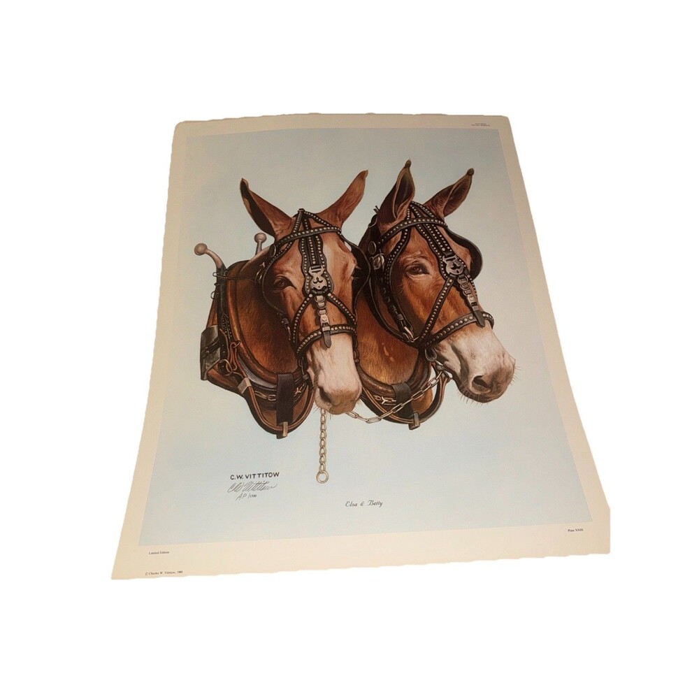 1980 Limited Edition C.W. Vittitow AP/1500 (Artist Proof) Elsa & Betty Signed